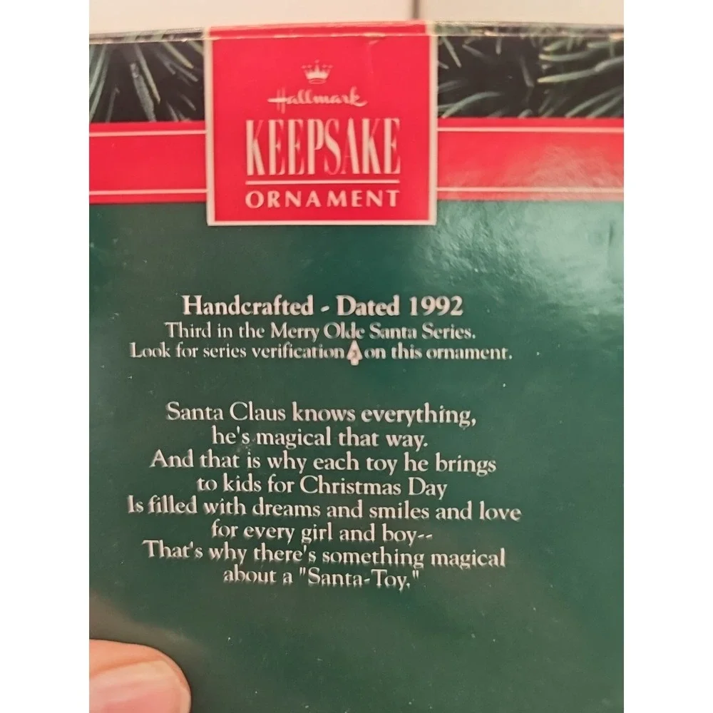 Vintage Christmas ornament Hallmark 1986 Old Fashioned Santa 2 Merry Olde Santa‎